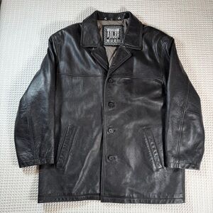 Adler authentic leather coat in black.